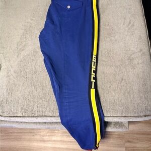 Gucci Blue Joggers with Yellow and Black Stripe